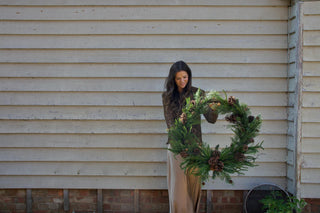 How to style a faux Christmas wreath