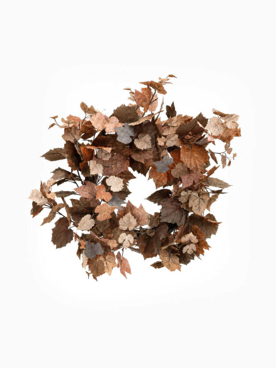 Fallen Leaves Wreath on white