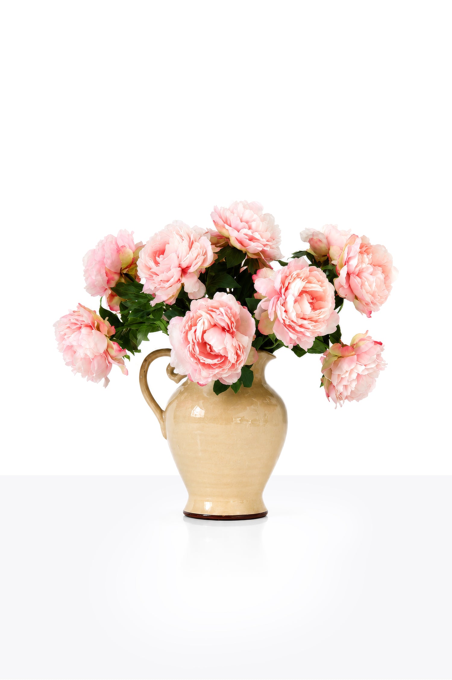 Faux Pink Fluffy Peony Bouquet - 10 x Stems