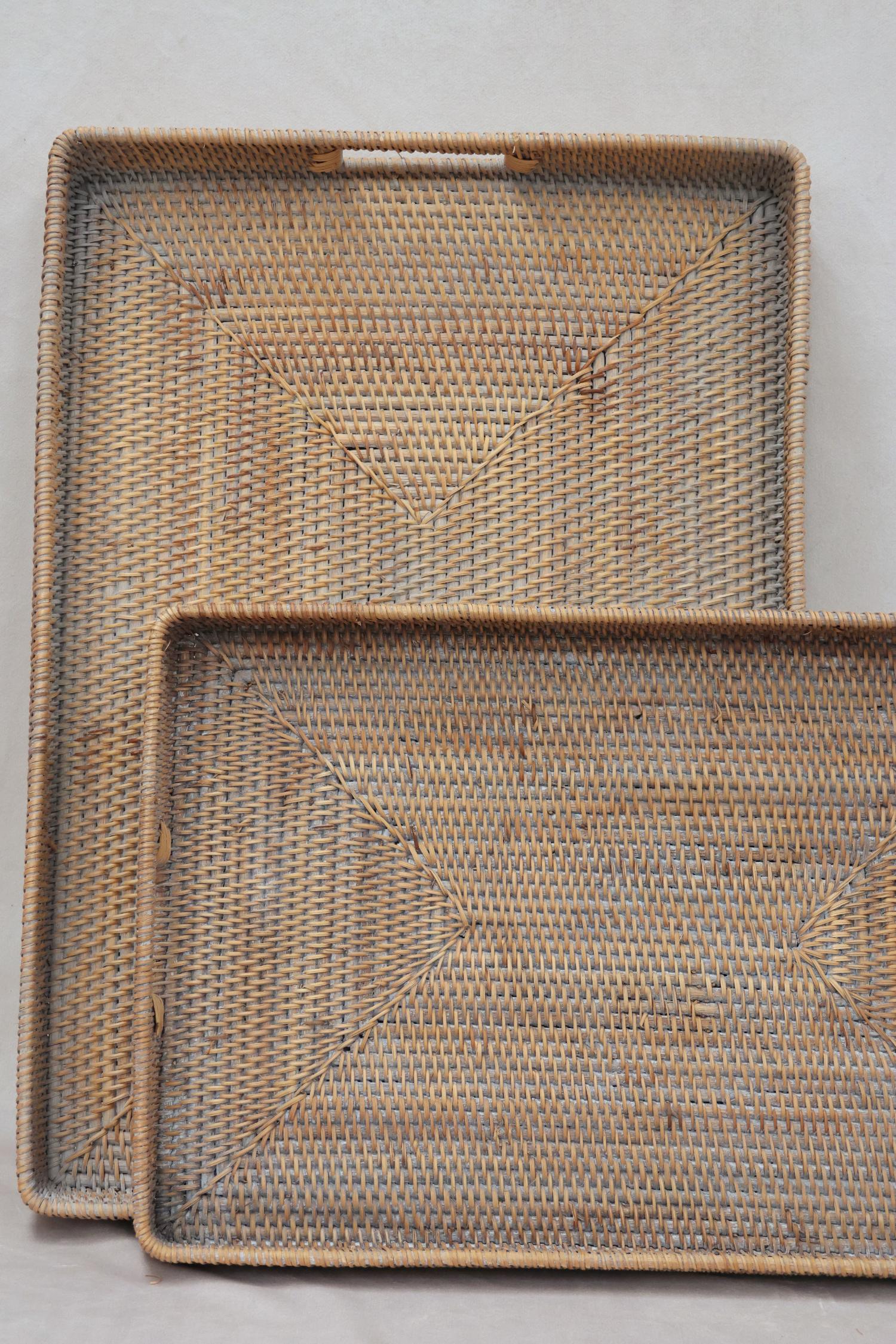 SECONDS Rattan Ottoman Tray - Medium