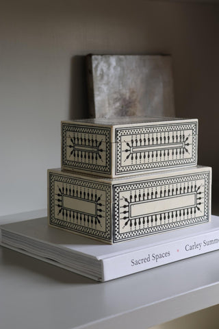 Patterned Resin Box - Set of 2