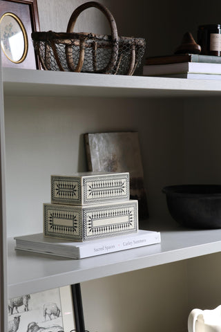 Patterned Resin Box - Set of 2