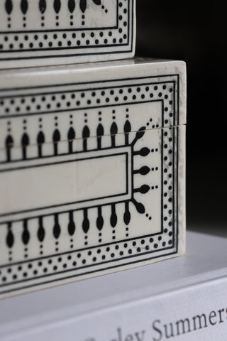 Patterned Resin Box - Set of 2