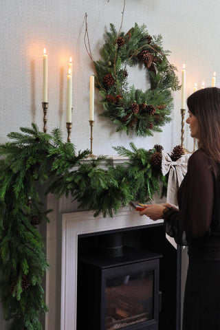 Faux Mixed Foliage & Pinecone Garland - 200cm