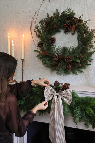 Cotton Green Pleated Bow