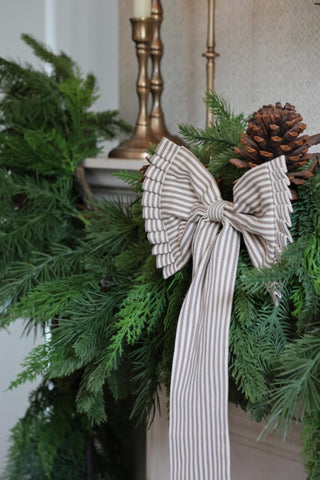 Cotton Green Pleated Bow