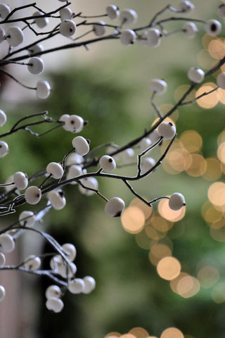 Faux White Berry Branch