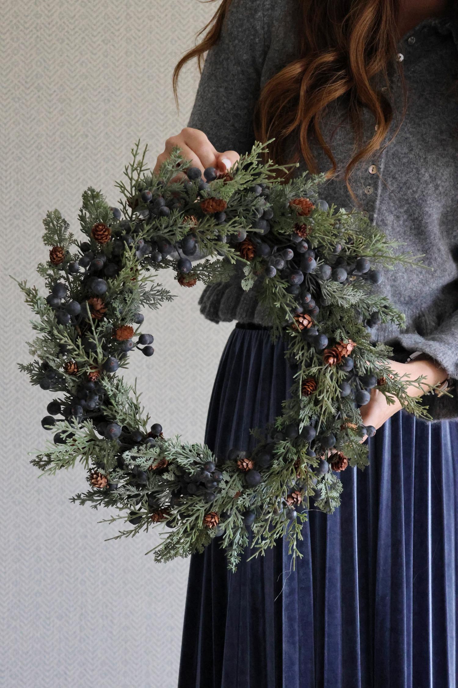 Faux Winterberry & Pine Wreath