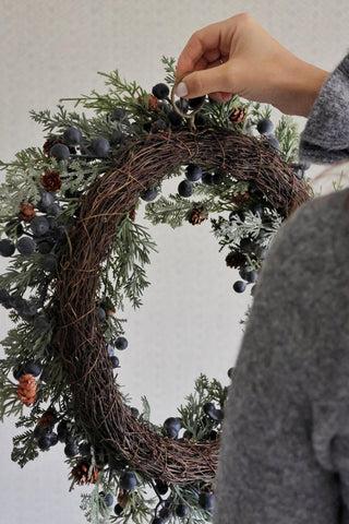 Faux Winterberry & Pine Wreath