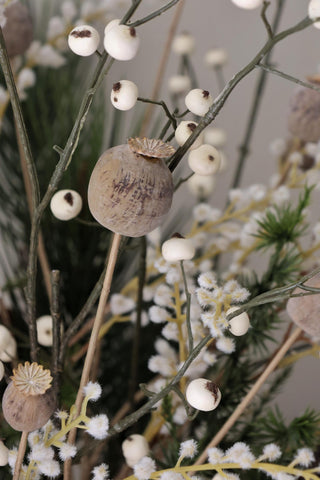 Faux White Berry Branch