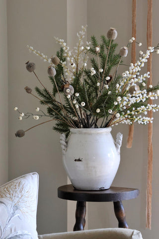 Faux White Berry Branch