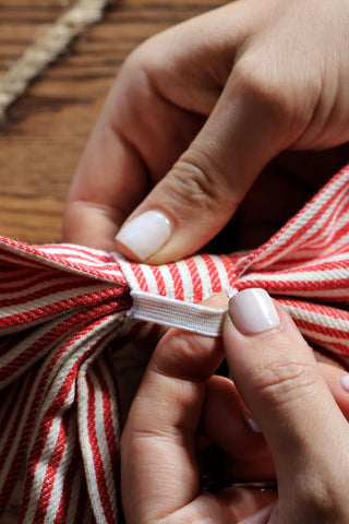 Cotton Red Pleated Bow