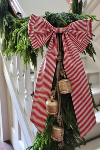 Cotton Red Pleated Bow