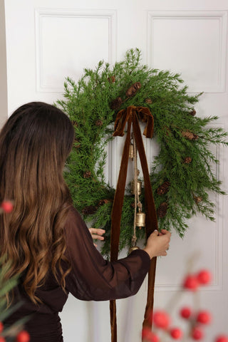 Velvet Ribbon Frayed Edge - Bronze - 3m