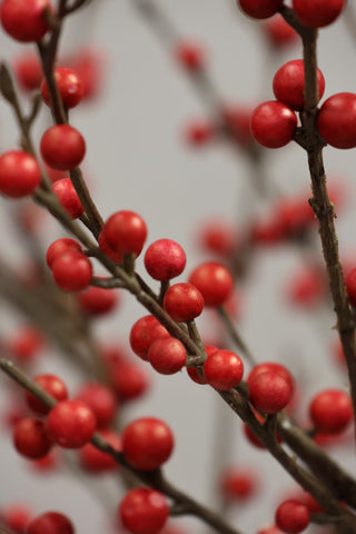 Faux Red Ilex Berry Branch