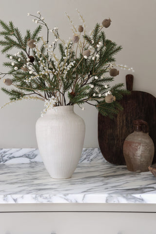 Faux White Winter Arrangement Premium