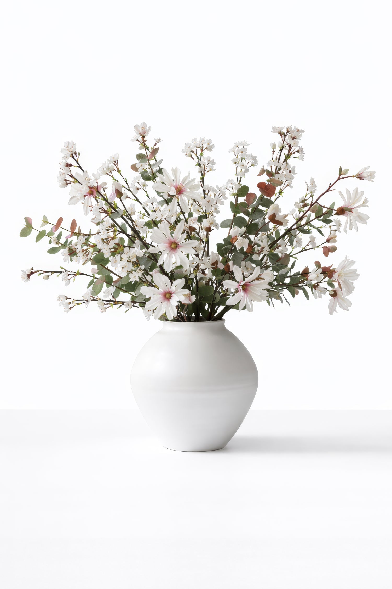 Faux Blush Magnolia & Blossom Arrangement