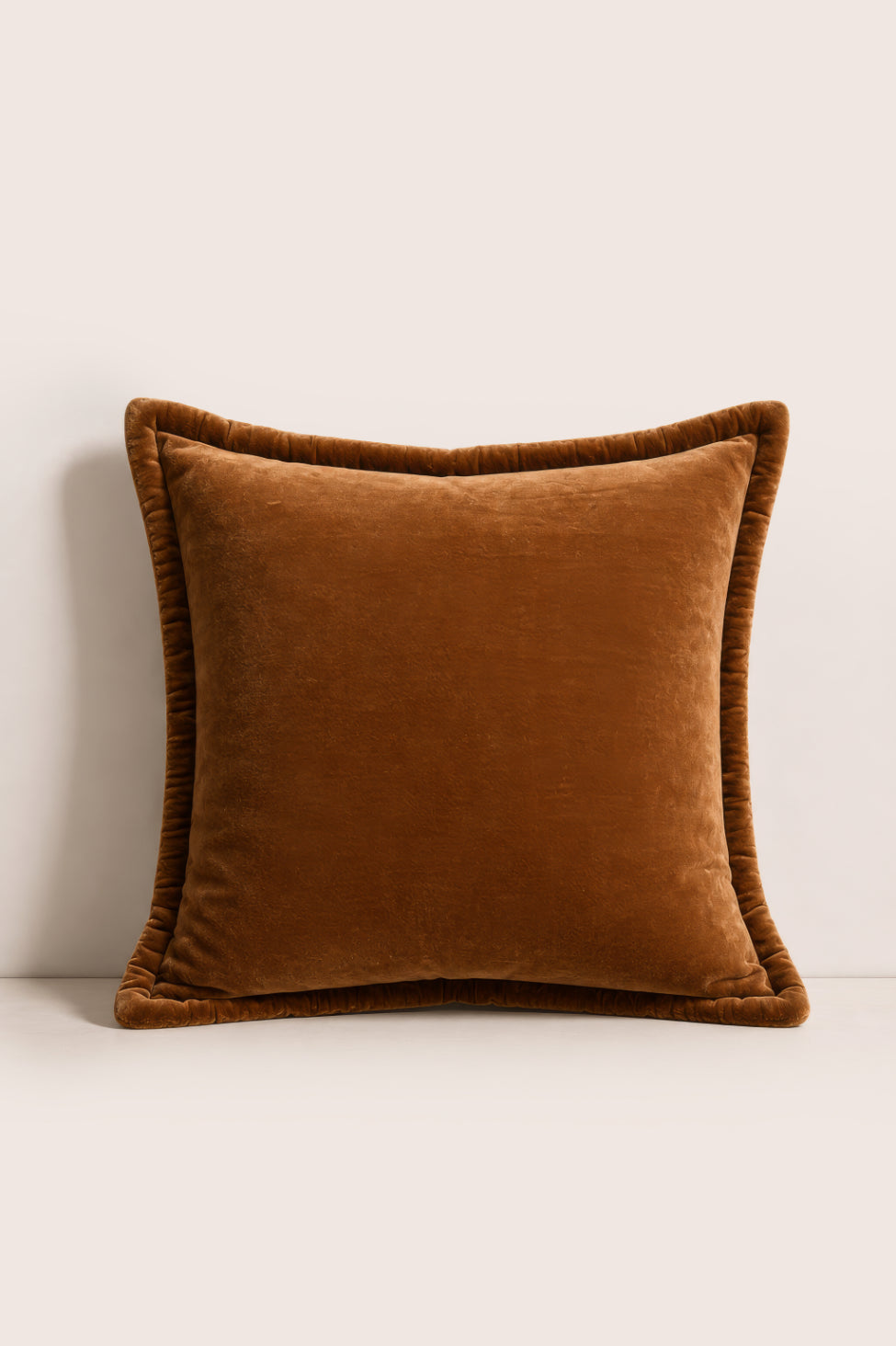 Velvet Trim Cushion Cover – Thatch 50 x 50cm