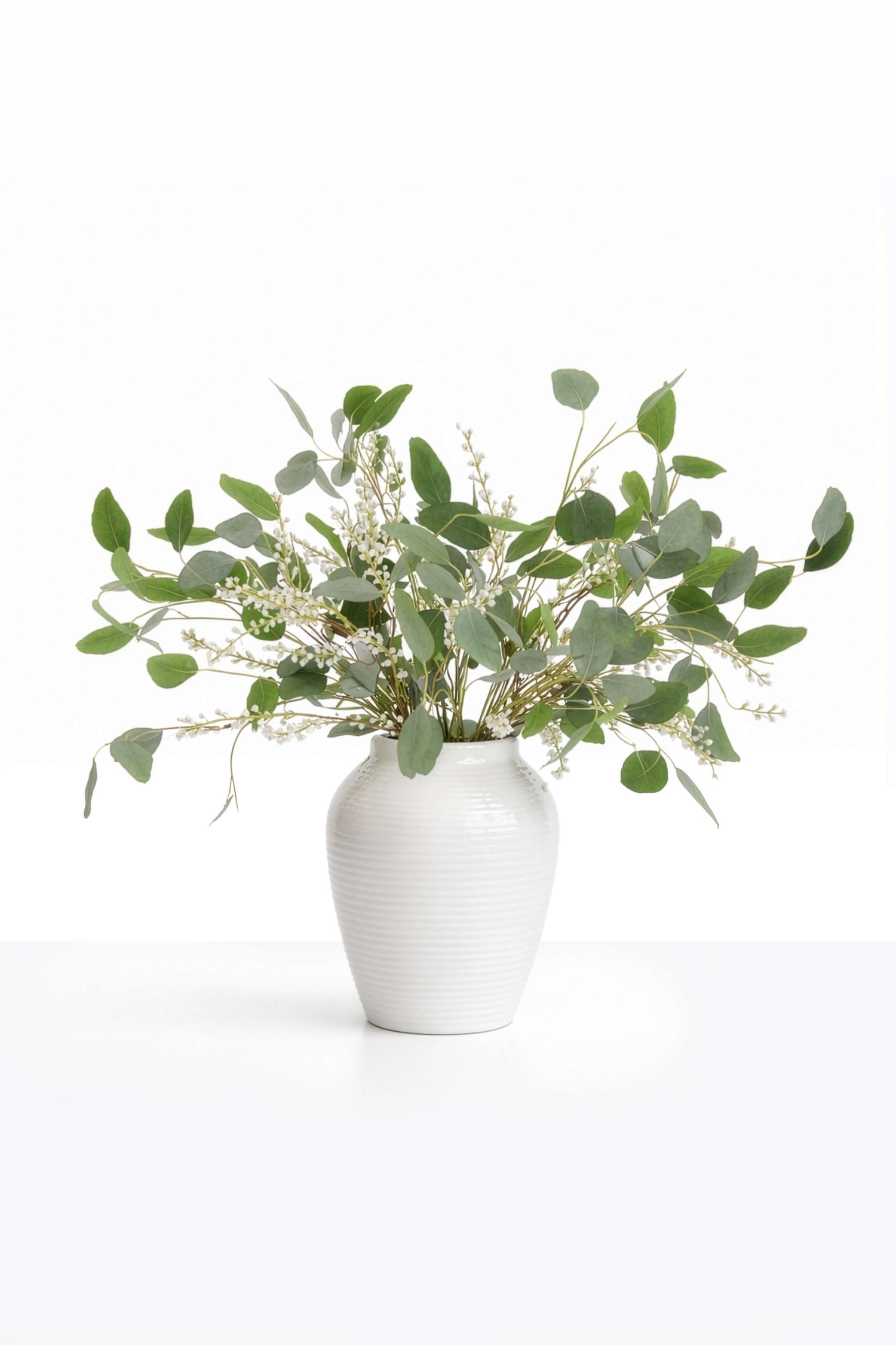 Faux Eucalyptus & White Willow Arrangement