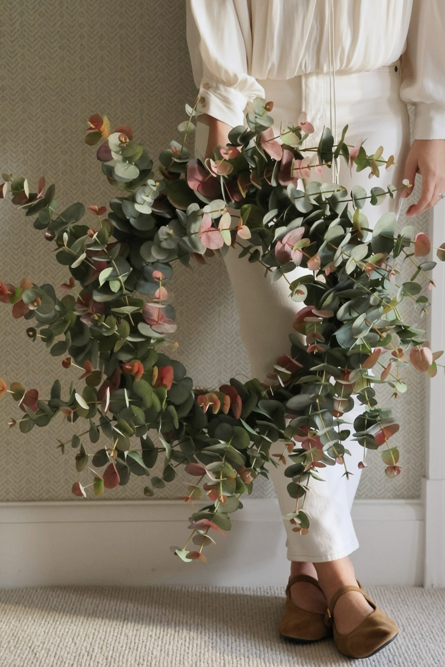 Faux Blush Eucalytpus Wreath