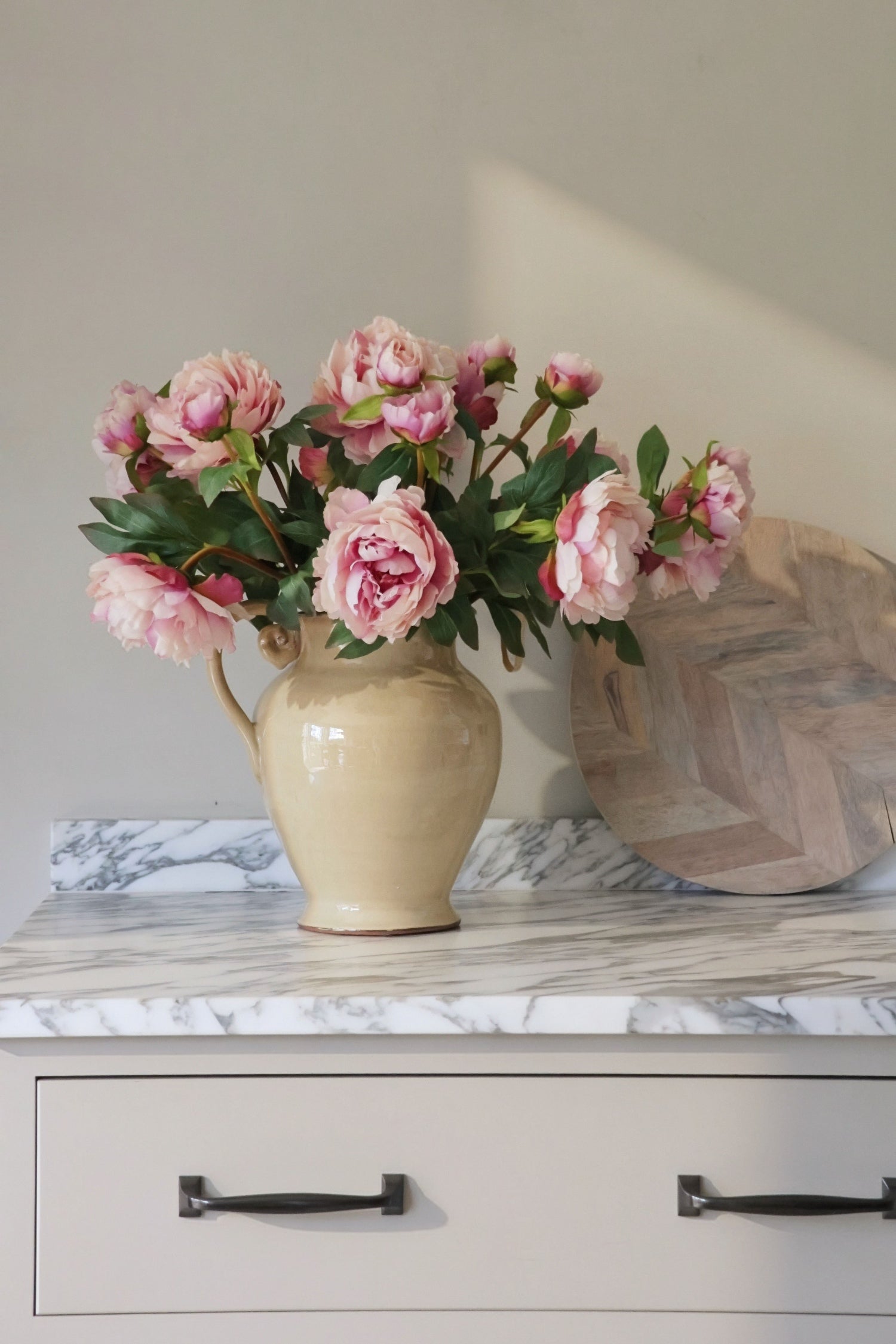 Faux Blush Peony Stem