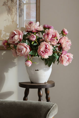 Faux Blush Peony Bouquet - 10 x Stems