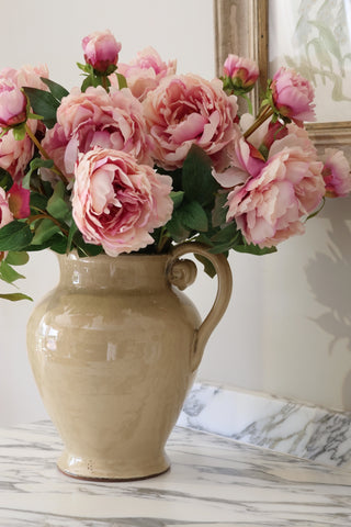 Faux Blush Peony Bouquet - 10 x Stems