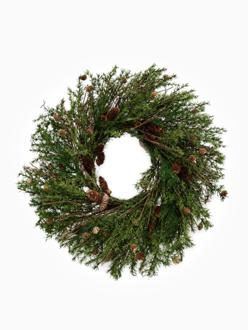 Artificial Christmas Grand Estate Wreath on white