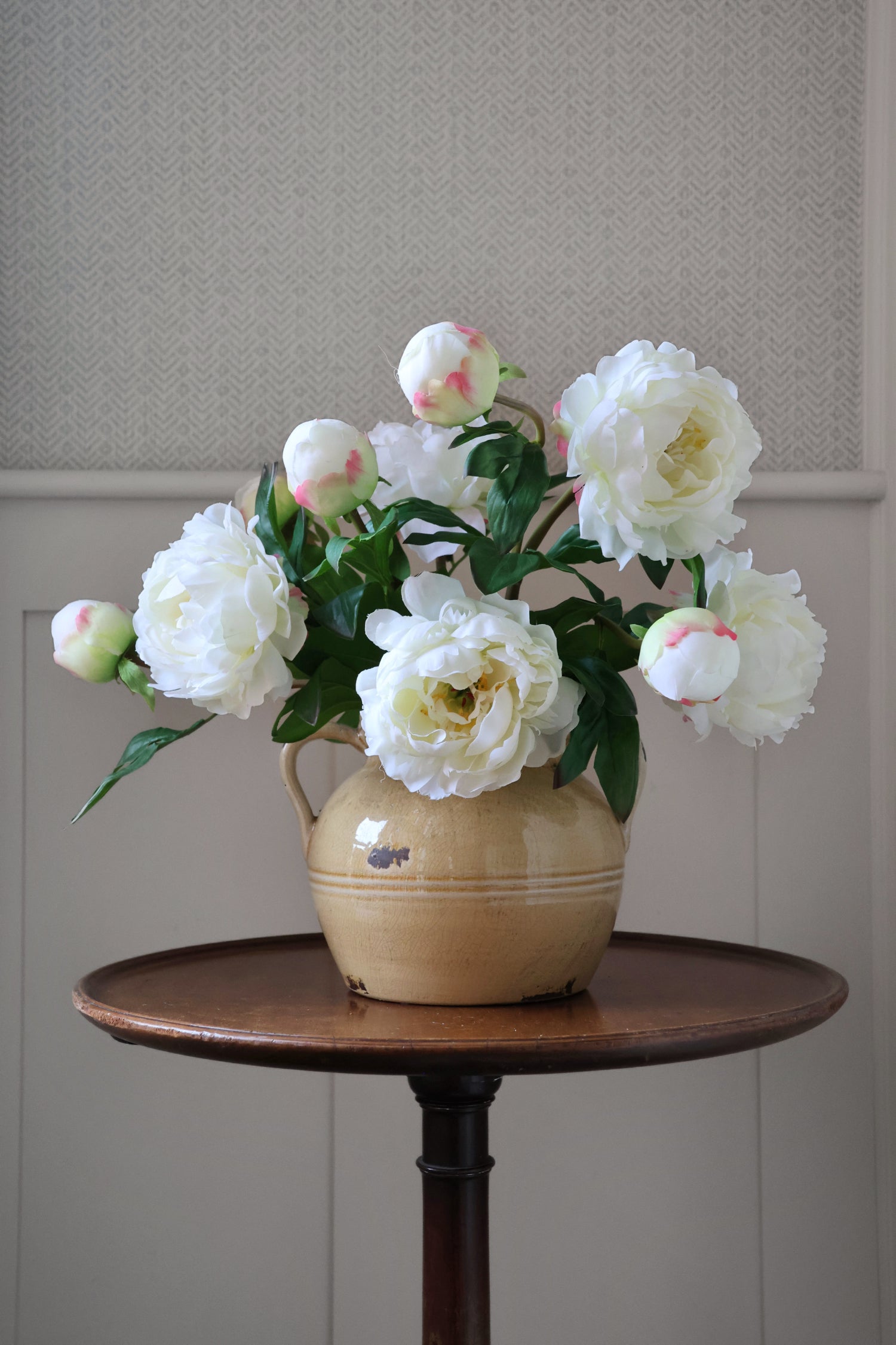 Faux White Peony Stem