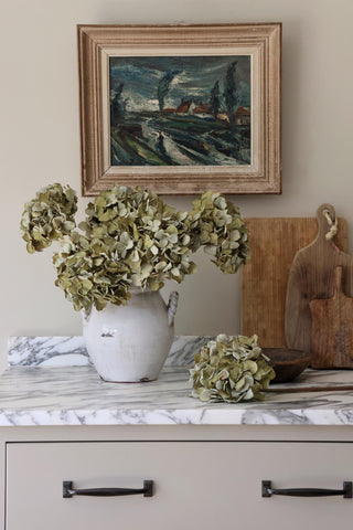 Faux Dried Hydrangea Moss Green