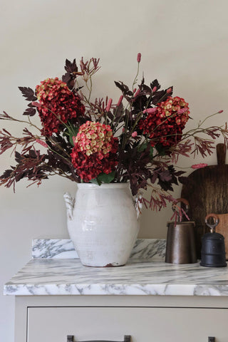 Faux Crimson Hydrangea Arrangement