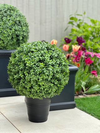 Faux Potted Topiary Buxus Ball - UV Proof - Medium 40cm