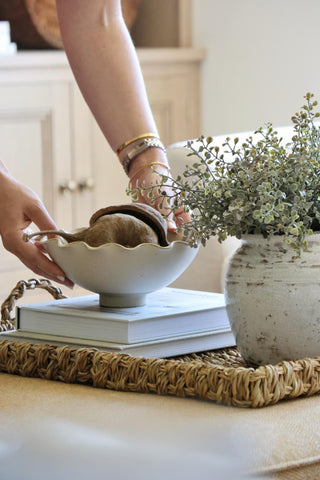 Ruffled Edge Footed Bowl