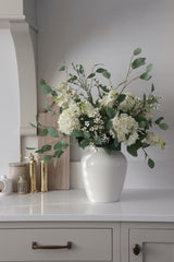 Faux White Hydrangea Arrangement - Deluxe