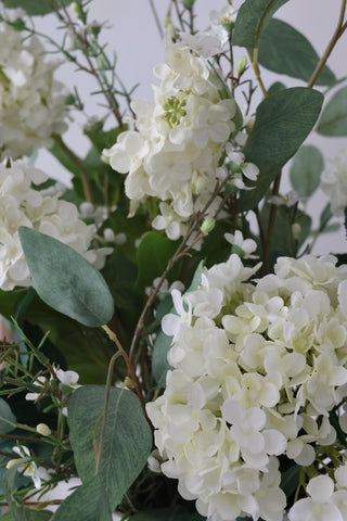 Faux White Hydrangea Arrangement - Deluxe