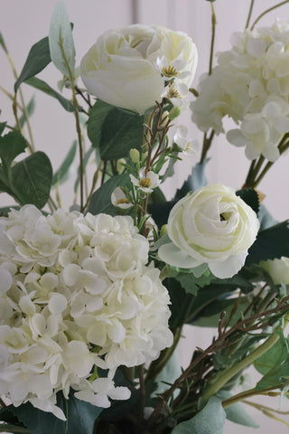 Faux White Hydrangea Arrangement - Premium