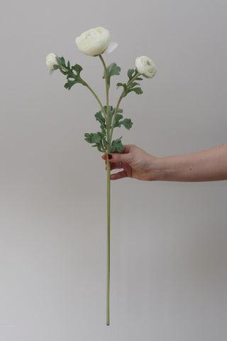 Faux White Ranunculus Spray