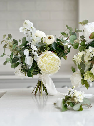 Faux Bridesmaid Bouquet - Elegant Whites