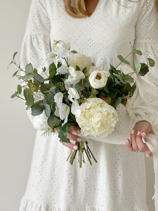 Faux Bridesmaid Bouquet - Elegant Whites