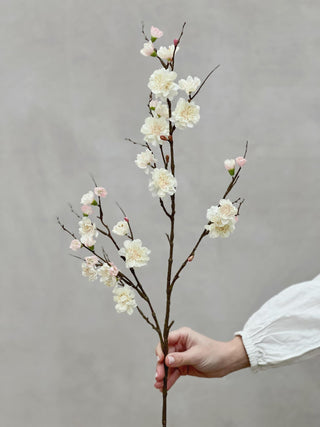 Faux Blush Quince Blossom Branch