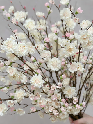 Faux Blush Quince Blossom Branch