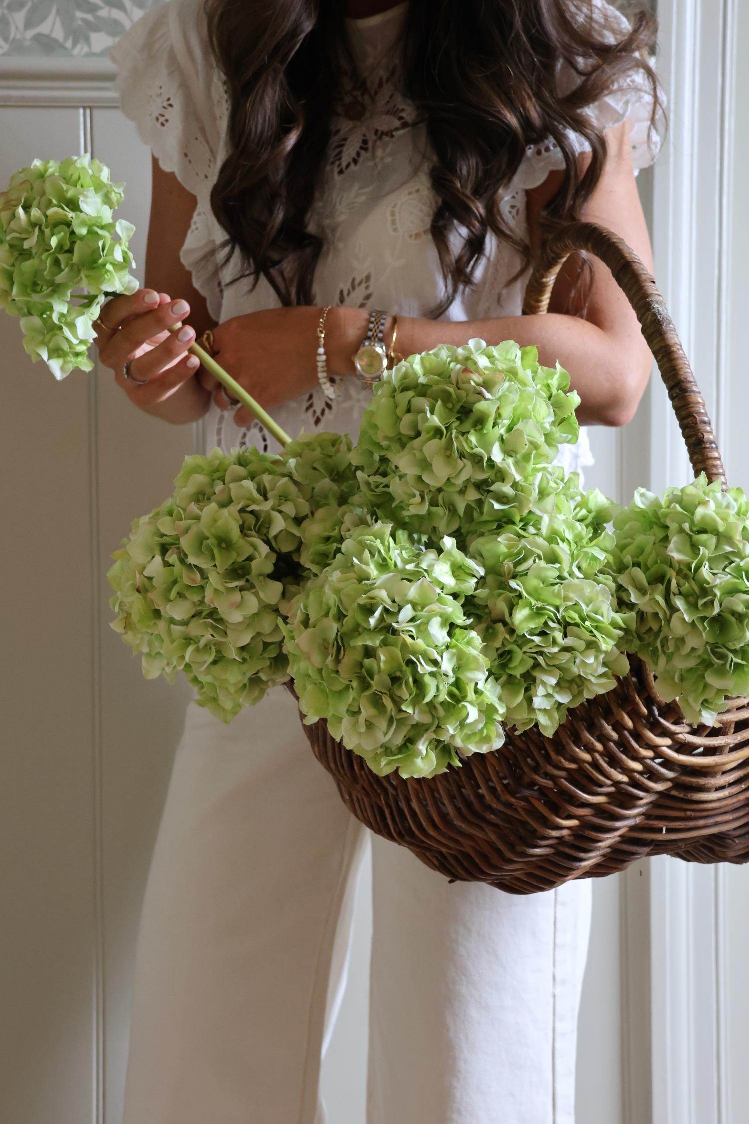 Faux Green Hydrangea