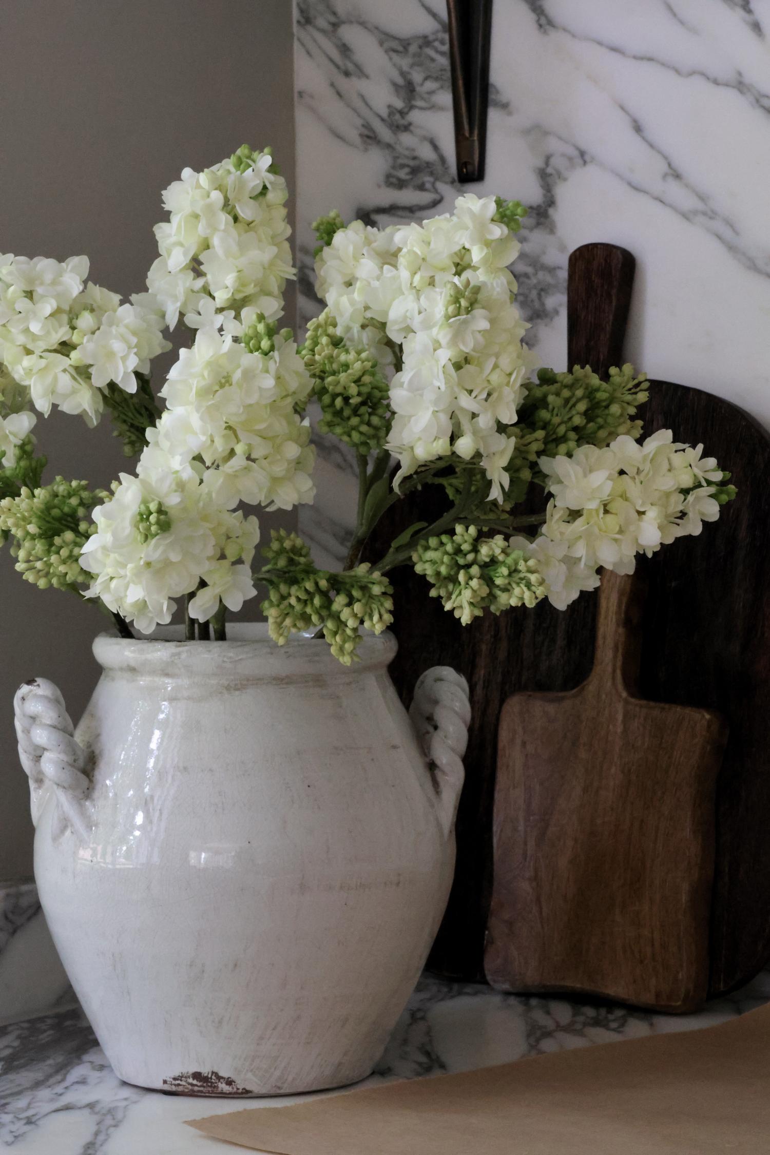 Faux White Budding Lilac