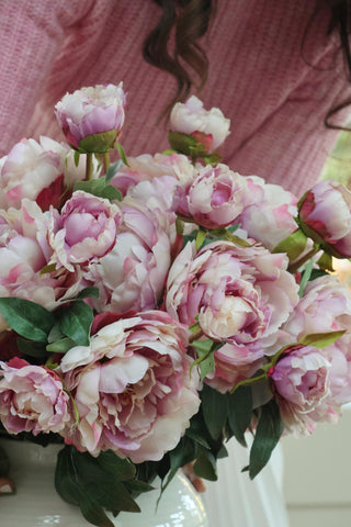 Faux Blush Peony Stem