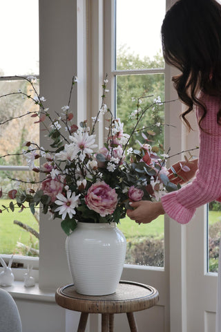 Faux Blush Magnolia & Peony Arrangement