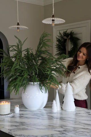 White Ceramic Pine Tree