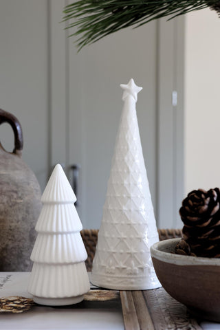 White Ceramic Pine Tree