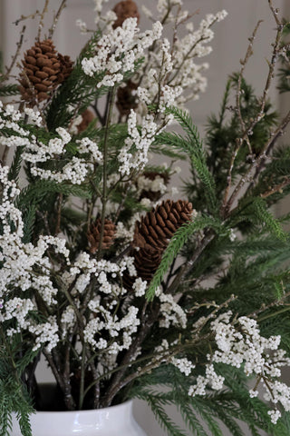 Faux White Berry Branch