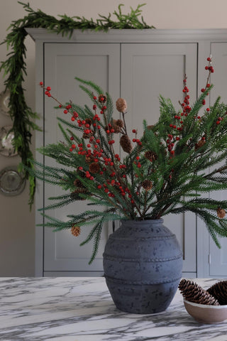 Faux Red Ilex Berry Branch