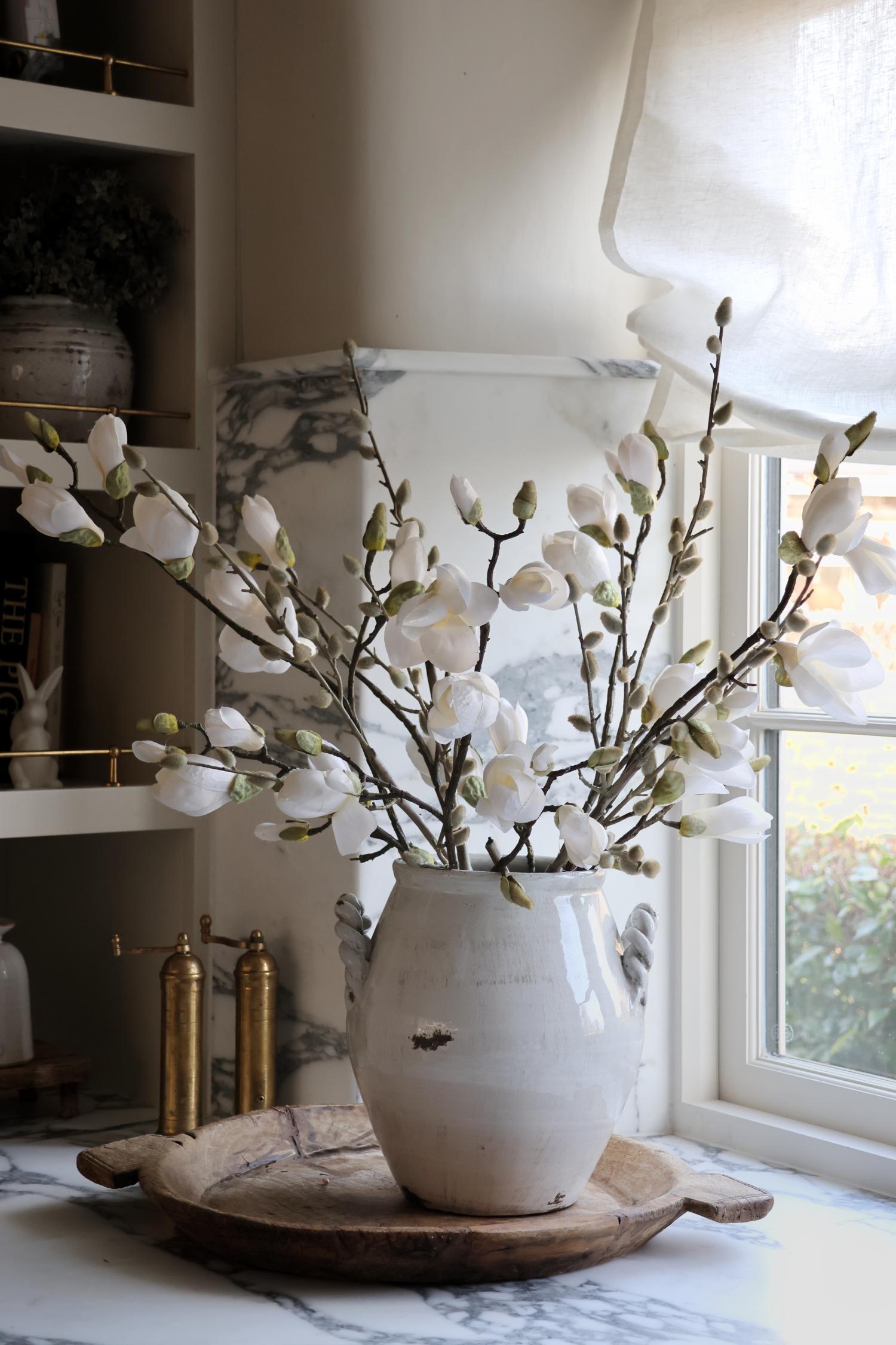 Faux Magnolia Branch - Tall